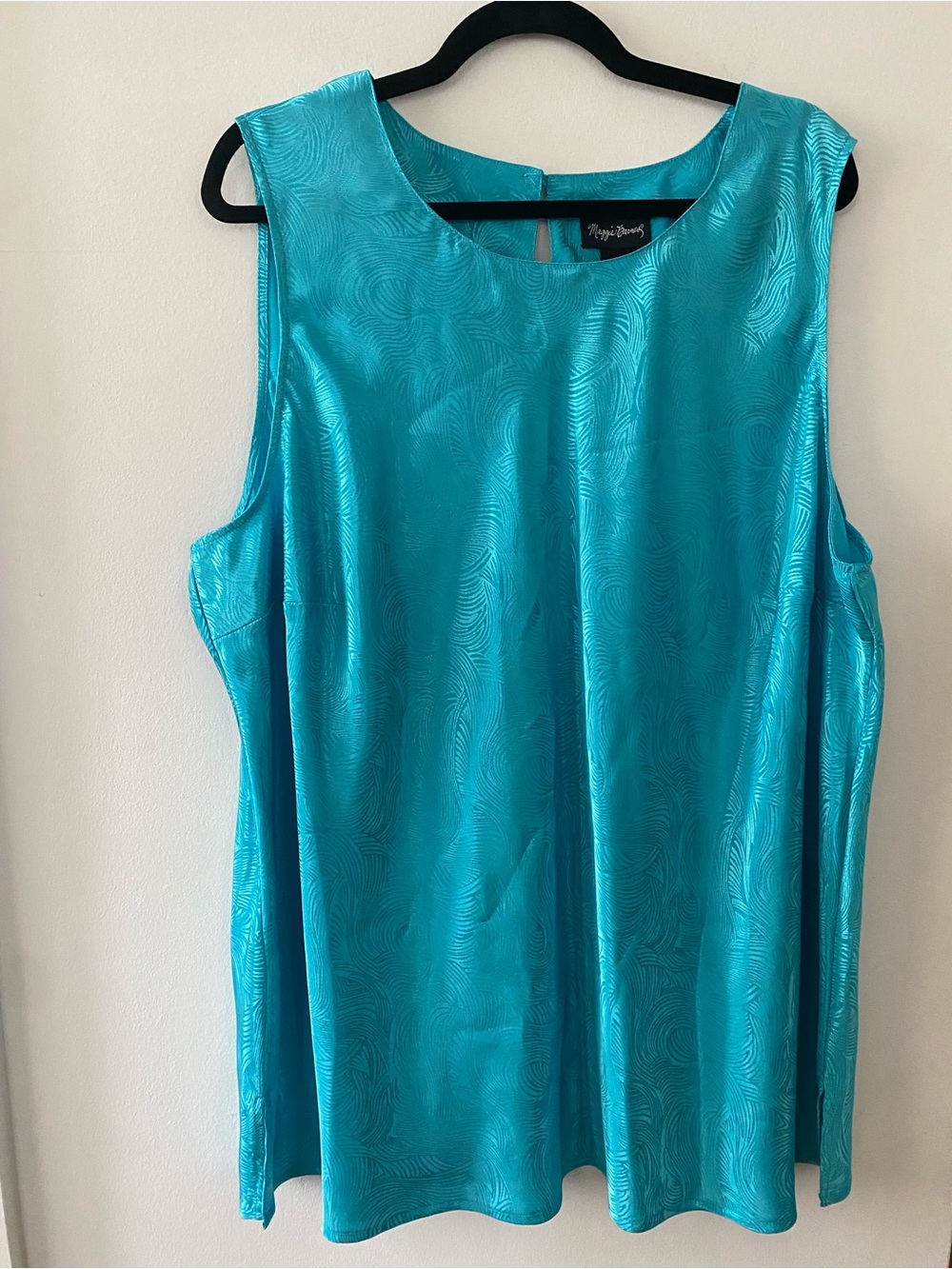Maggie Barnes Teal Satin Tank Top size 3X